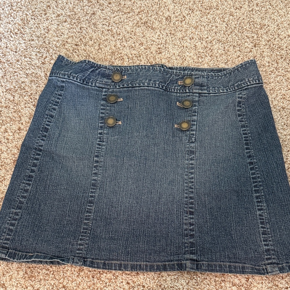 Jones Wear Blue Denim Skirt
